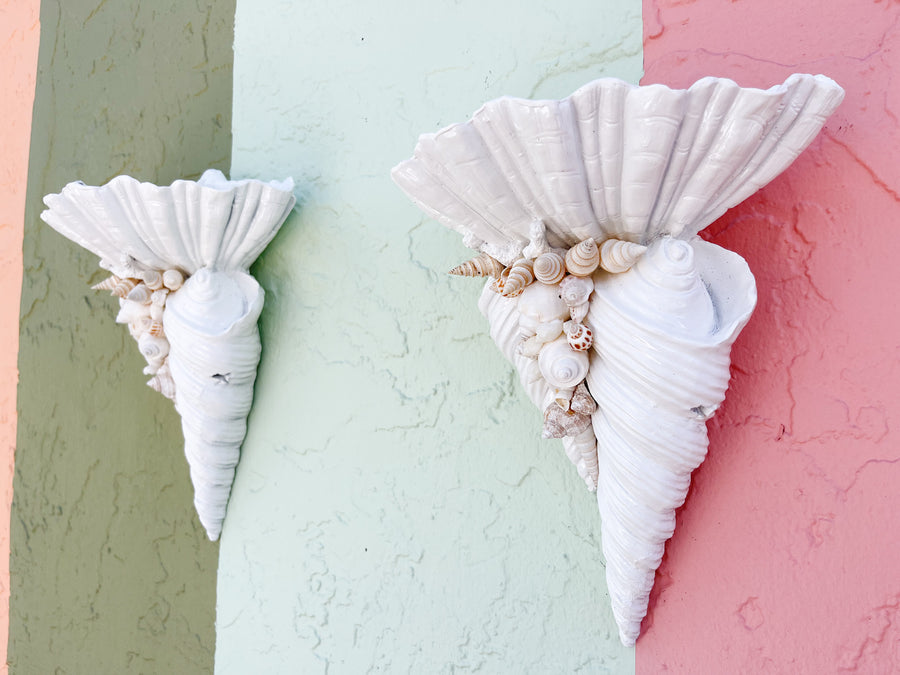 Pair of Shellgance Wall Sconces