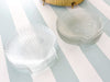 Set of Eight Glass Clam Shell Dinner Plates