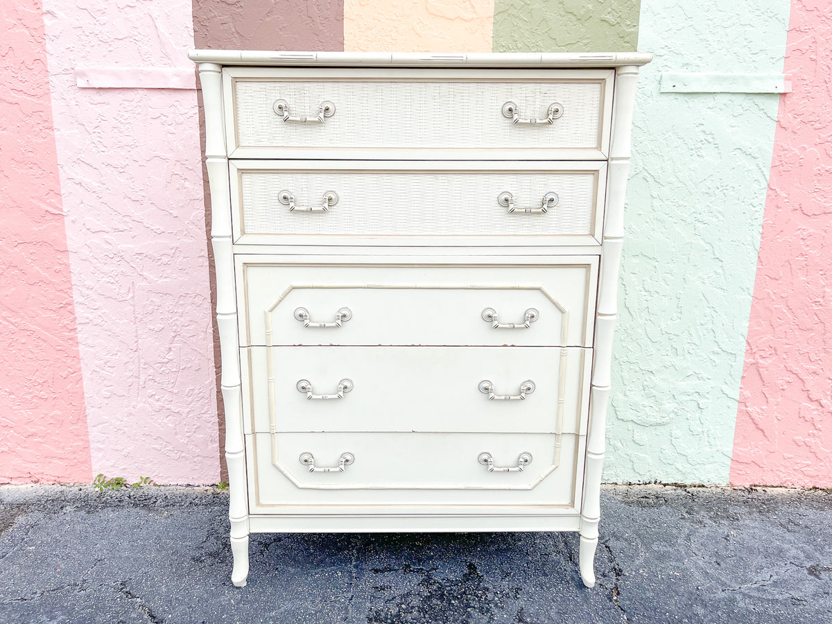 Faux Bamboo Tall Chest