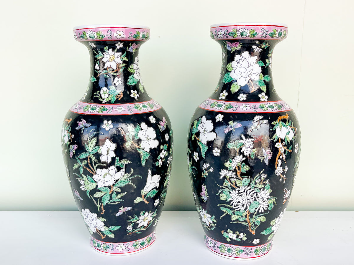 Pair of Chic Chinoiserie Vases