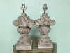 Pair of Carved Topiary Fruit Lamps