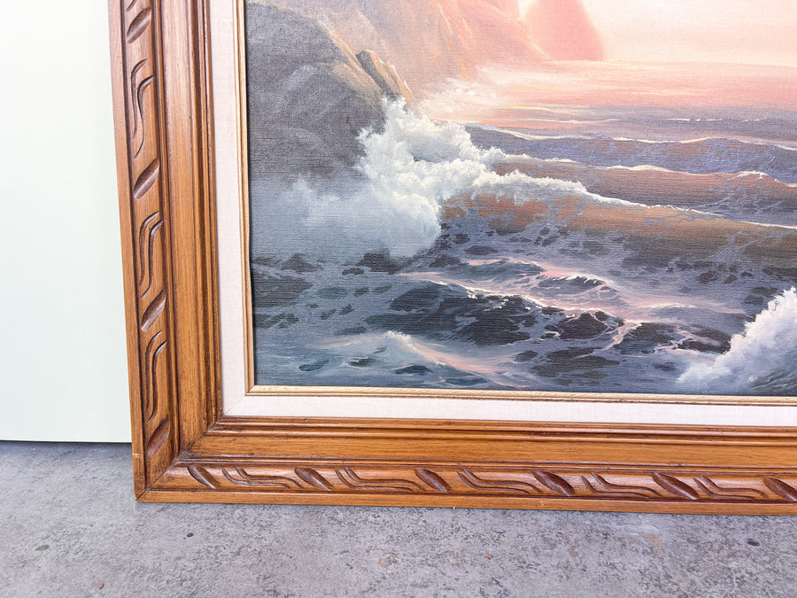 Coral Sunset Seascape Original Art