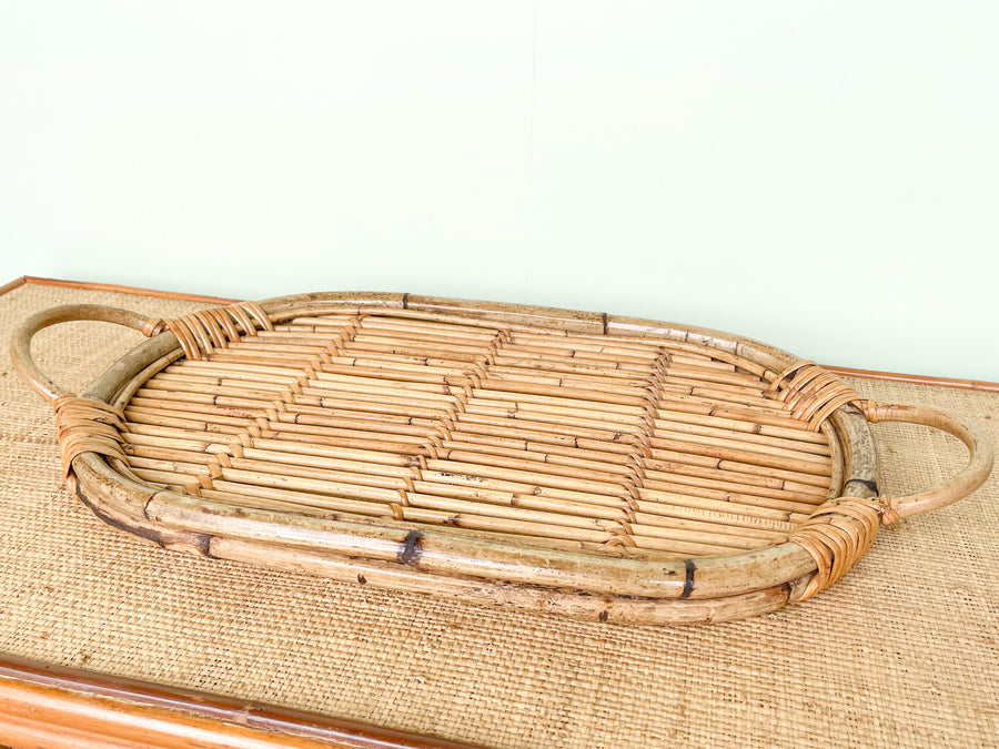 Oval Rattan Tray