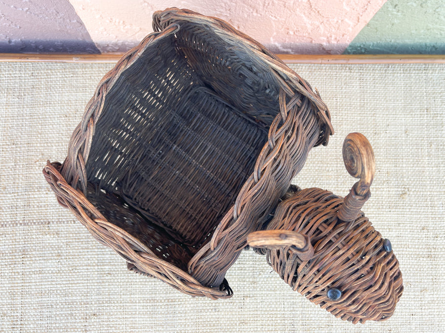 Pair of Wicker Snail Cachepots