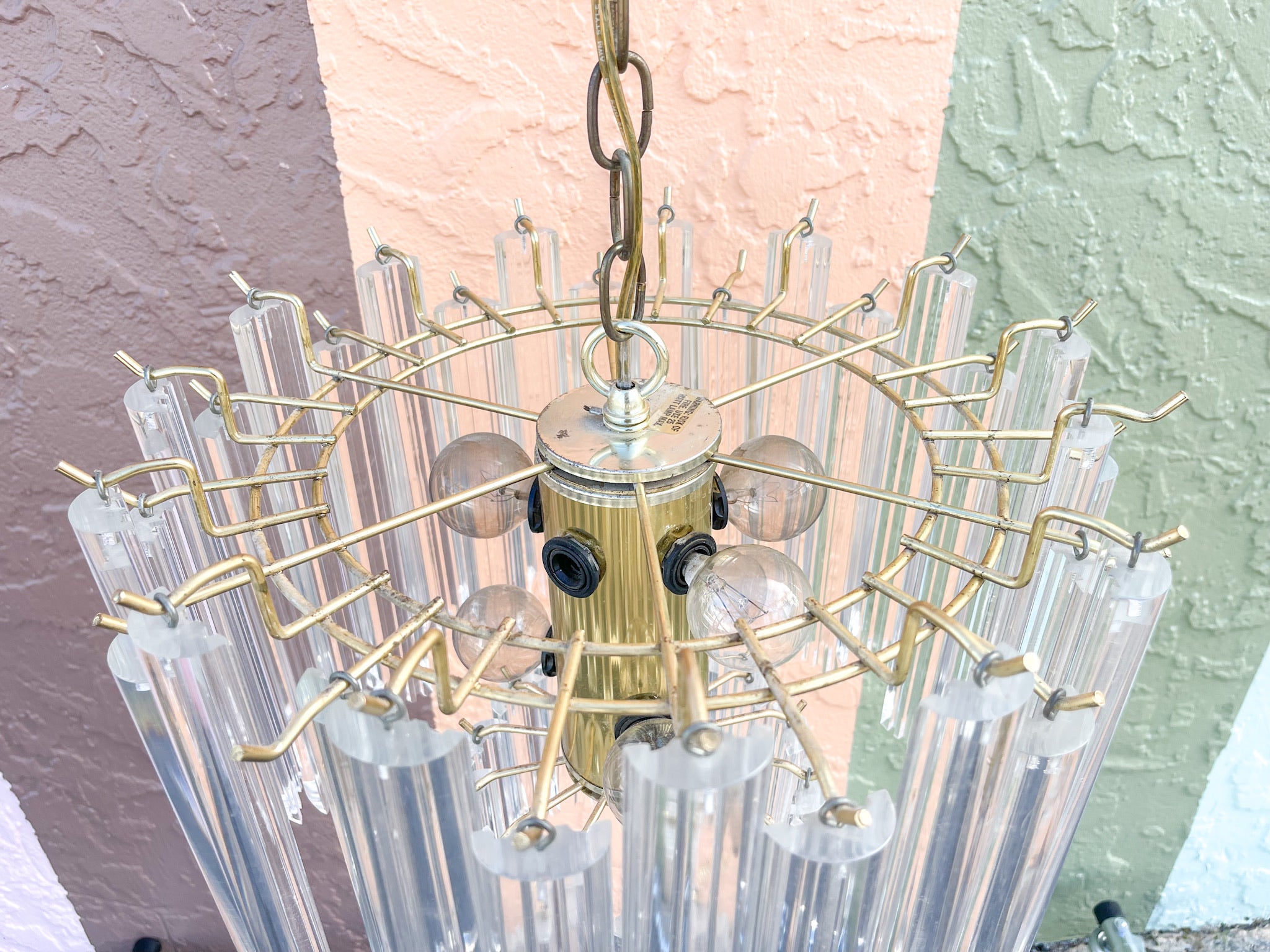 Mid century lucite sales chandelier