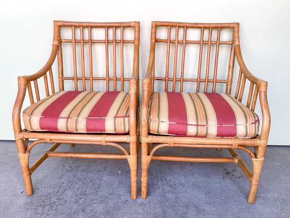 Pair of Rattan Arm Chairs