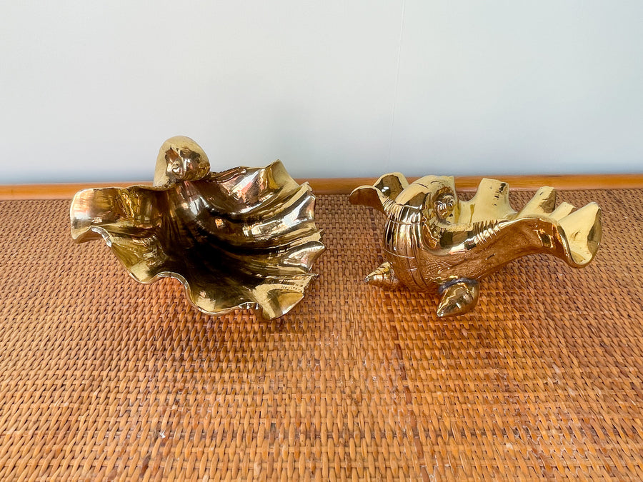 Pair of Brass Clam Shells