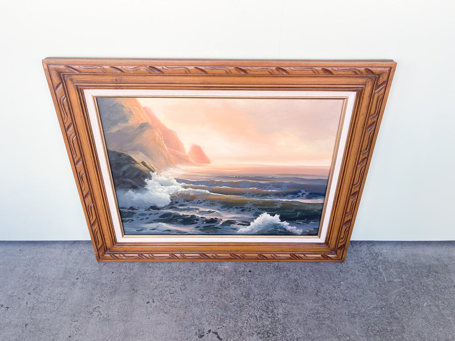 Coral Sunset Seascape Original Art