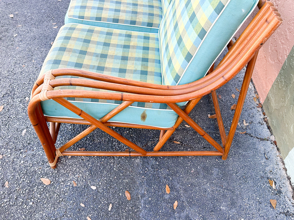 1940s Heywood Wakefield Two Piece Rattan Loveseat