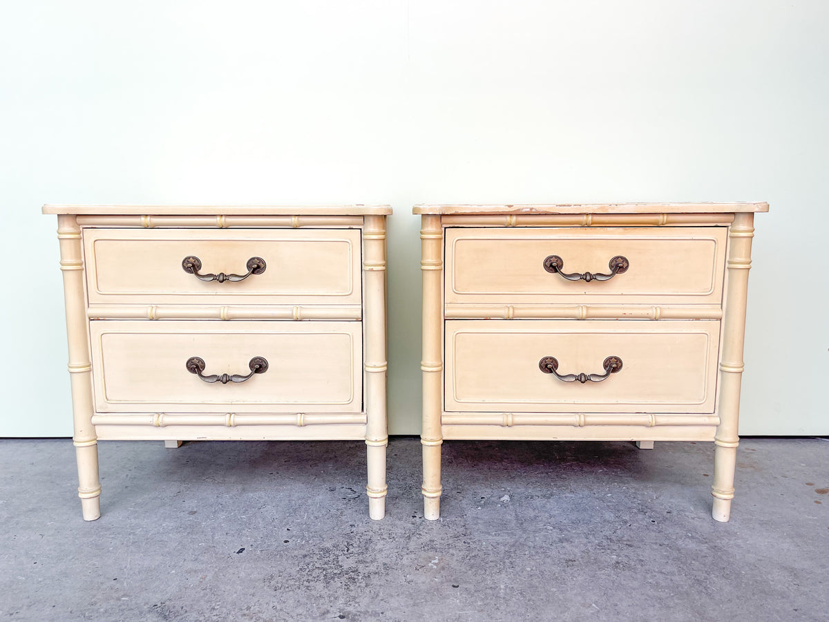 Pair of Faux Bamboo Nightstands