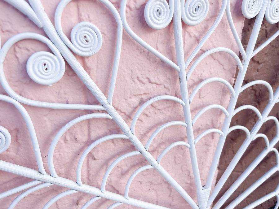 Pair of Fancy Fiddlehead Wicker Wall Fans