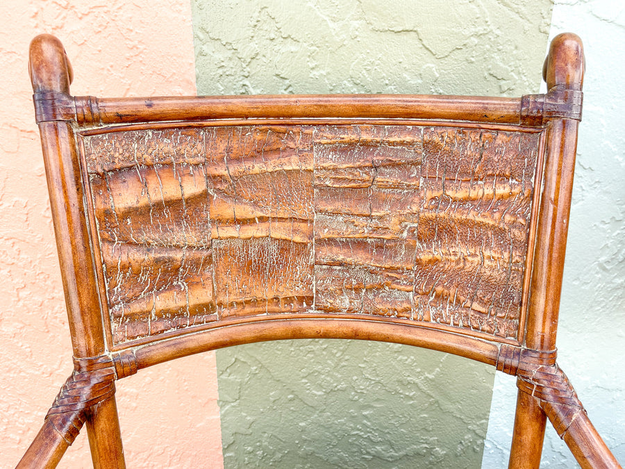Set of Six Rattan Alligator Dining Chairs
