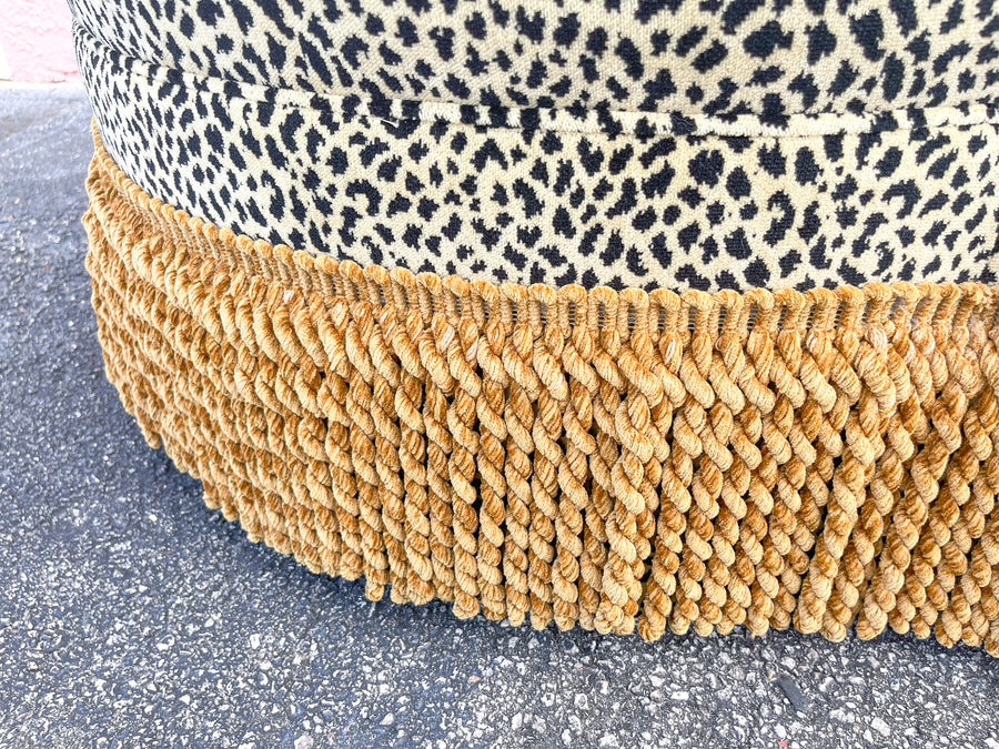 Oversized Cheetah Ottoman on Casters