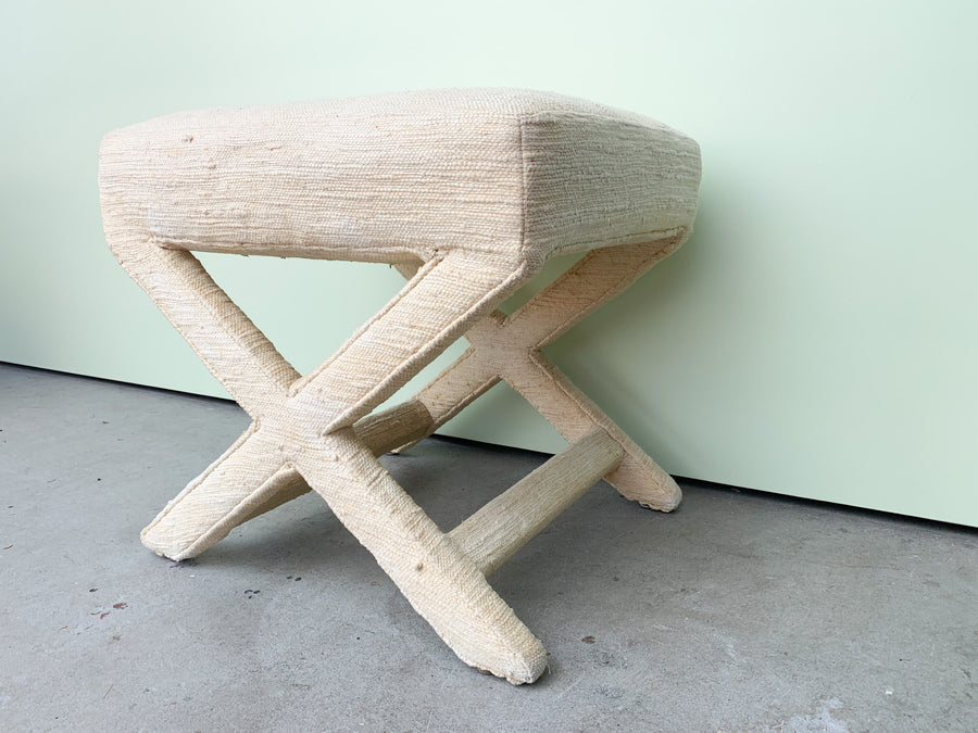 Pair of Upholstered X Benches