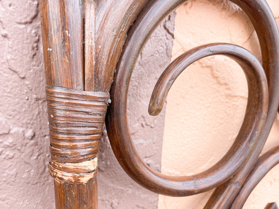 Pair of Bent Wood Rattan Twin Headboards