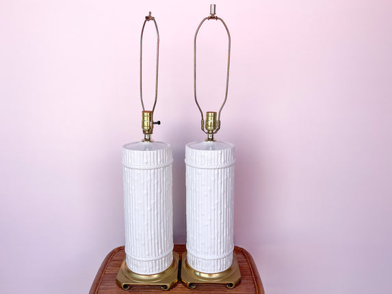 Pair of Italian Faux Bamboo Lamps