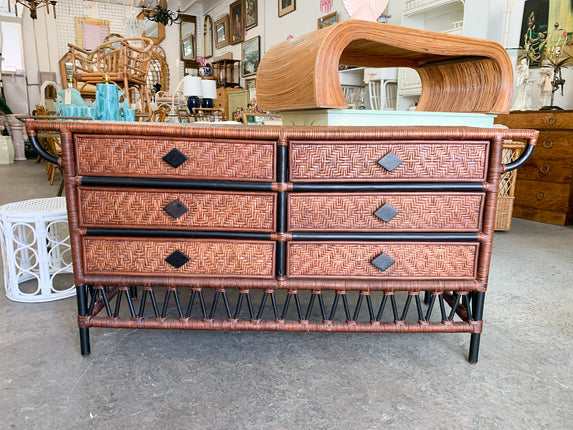 Island Chic Rattan Wrapped Dresser