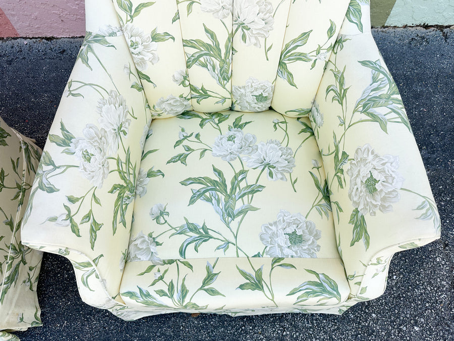 Pair of Cute Upholstered Swivel Chairs