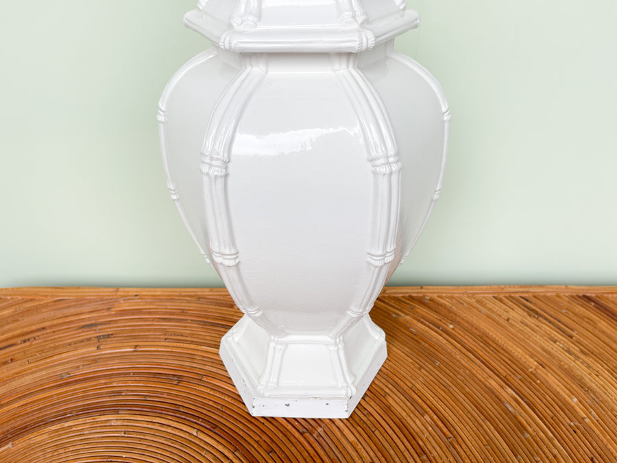 Italian Faux Bamboo Ginger Jar Lamp