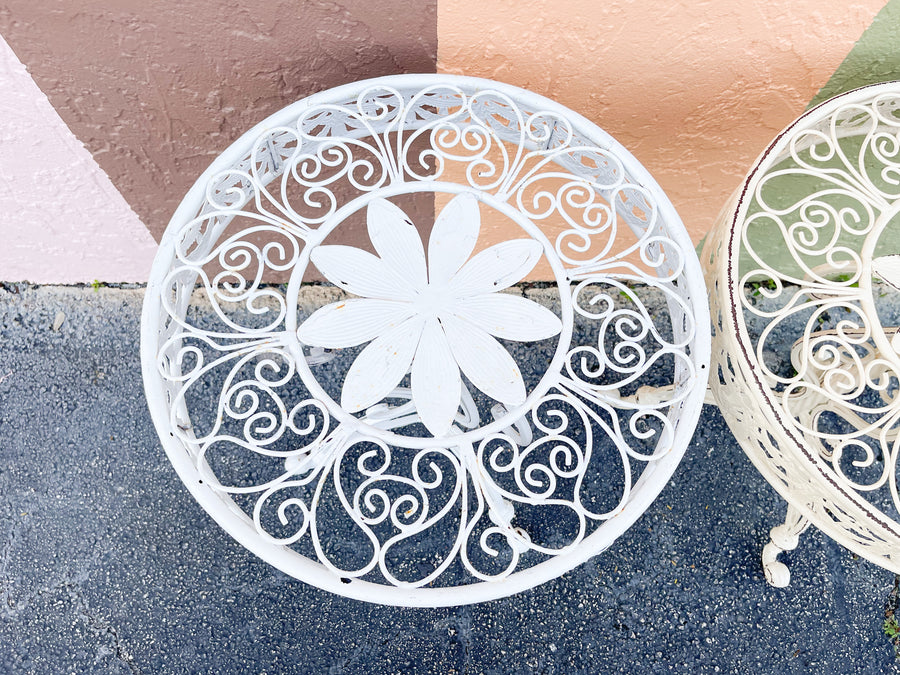Pair of Tassel and Flower Side Tables