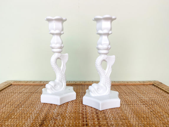 Pair of Koi Fish Candlesticks