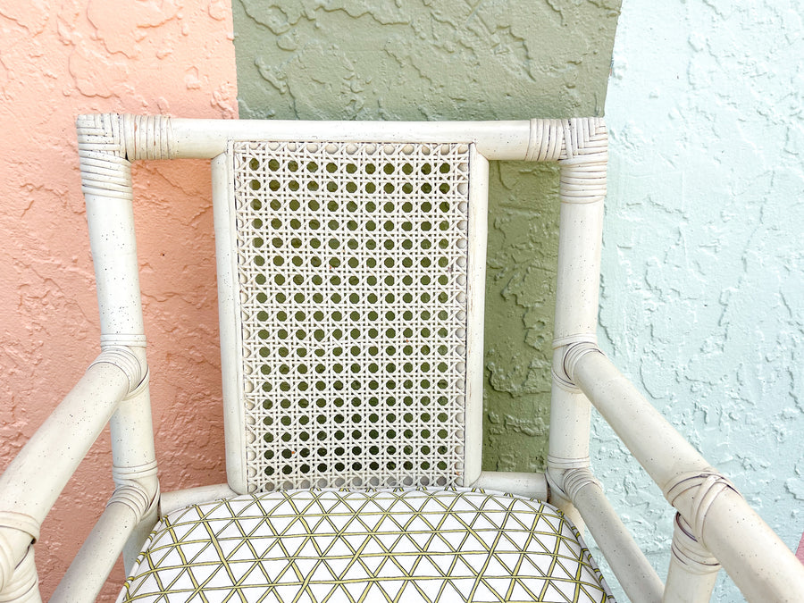 Pair of Ficks Reed Rattan and Cane Arm Chairs