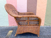 Pair of Woven Rattan Lounge Chairs