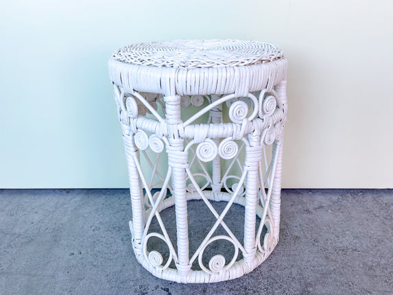 Fiddlehead Wicker Drum Stool