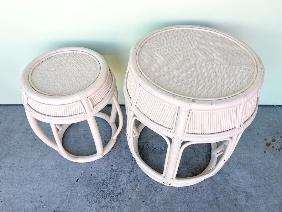 Pair of Painted Drum Tables