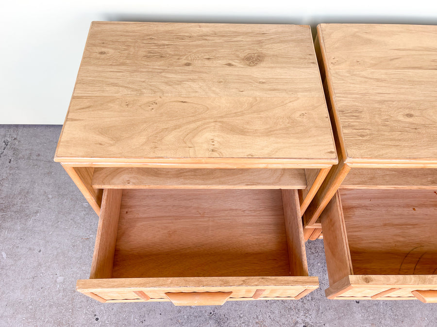 Pair of Island Style Rattan Nightstands