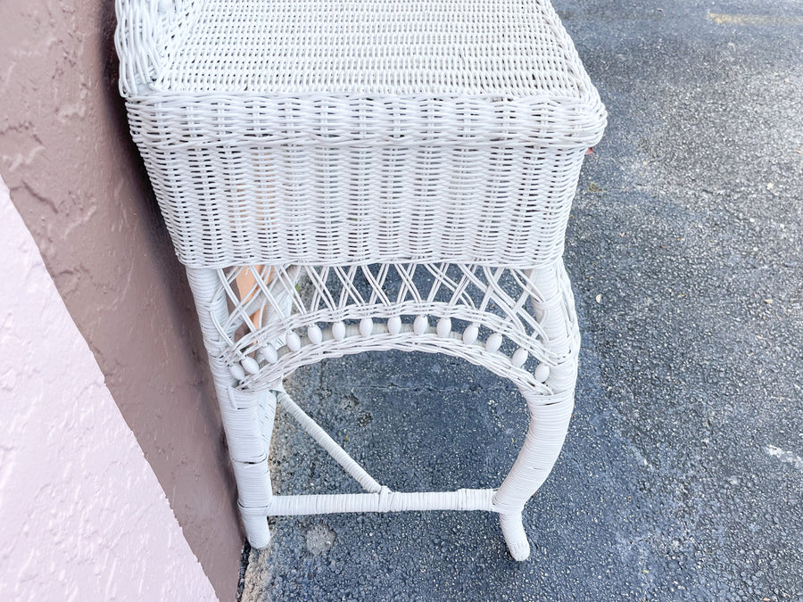 Warehouse Wednesday Sale: Petite Wicker Vanity and Stool