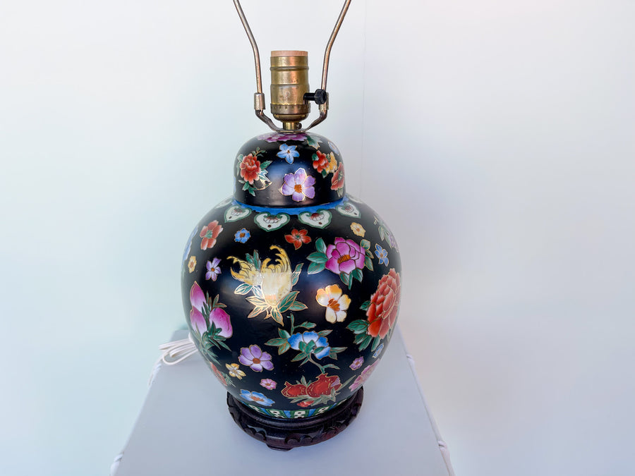 Colorful Floral Porcelain Lamp