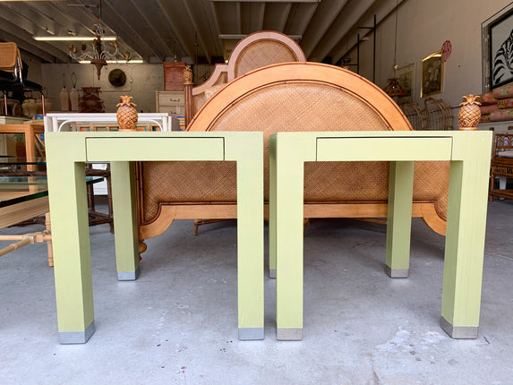 Pair of Celery Green Side Tables