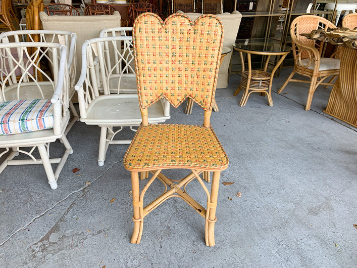 Woven Rattan Scalloped Side Chair