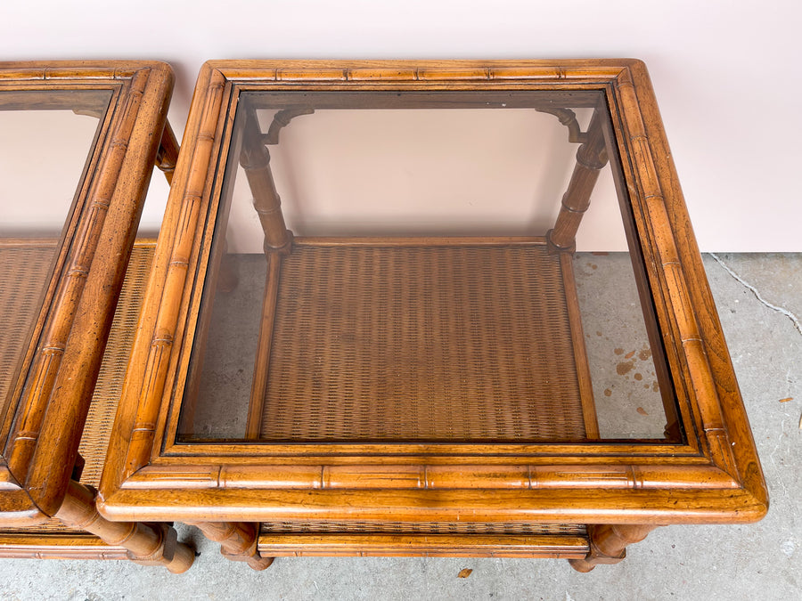 Pair of Faux Bamboo End Tables