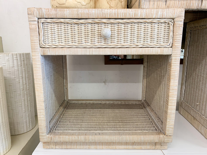 Wicker Wrapped Nightstand