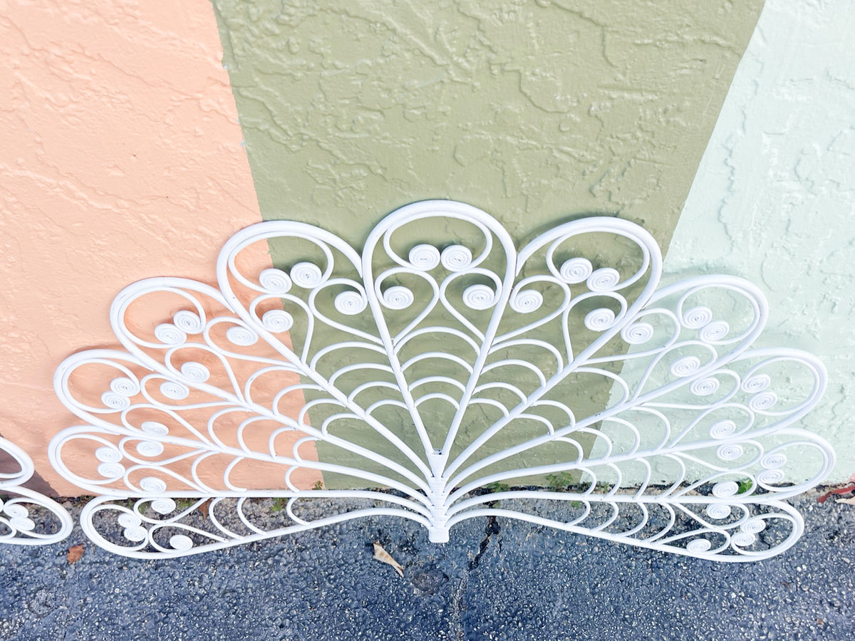 Pair of Fancy Fiddlehead Wicker Wall Fans