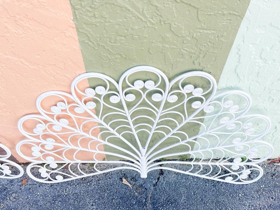 Pair of Fancy Fiddlehead Wicker Wall Fans