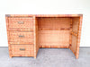 Rattan Wrapped Desk with Brass Detail