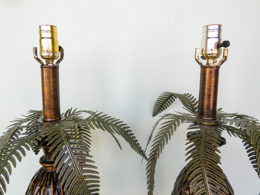 Pair of Pineapple Tole Lamps