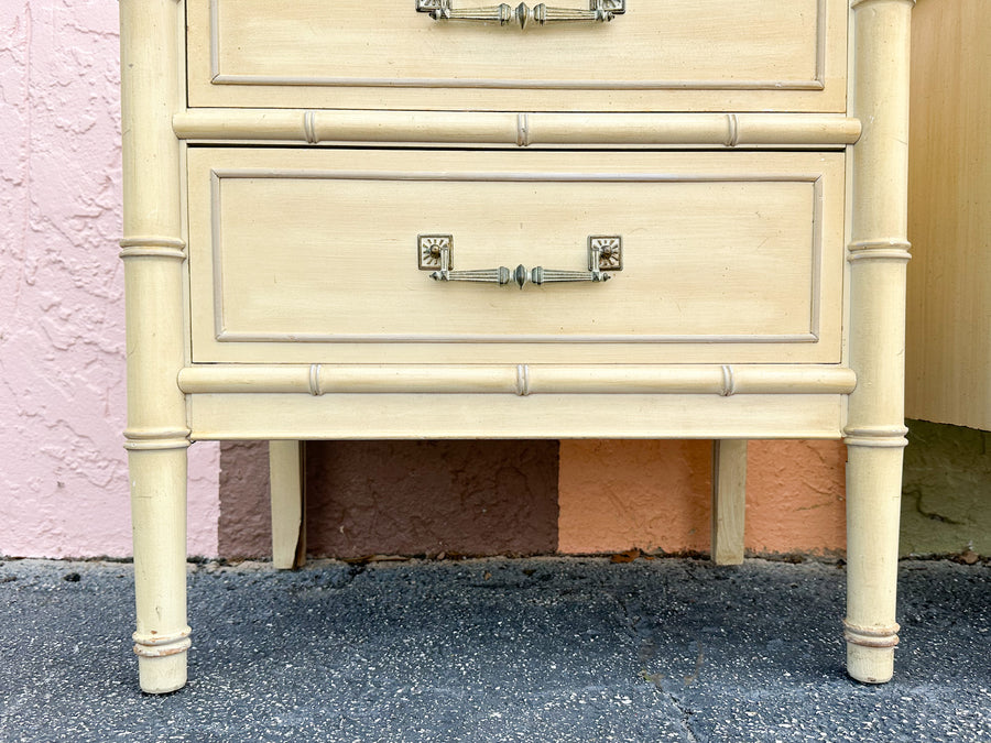Pair of Henry Link Faux Bamboo Nightstands