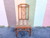 Set of Six Brown Jordan Rattan Chippendale Dining Chairs