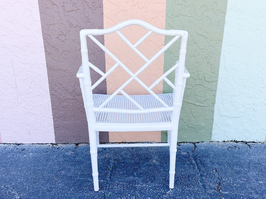 Pair of Painted Chippendale Arm Chairs