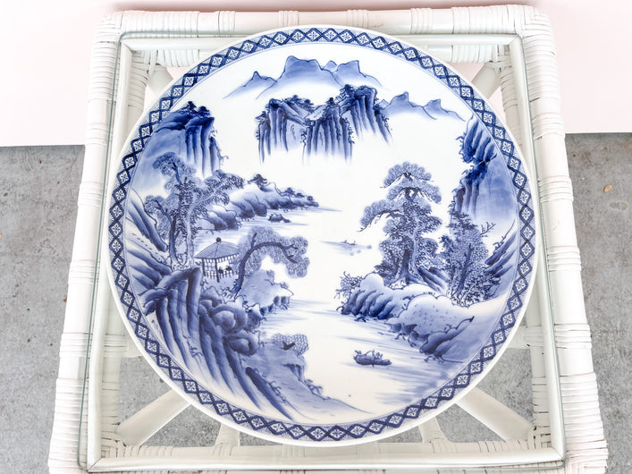 Blue and White Pagoda Platter