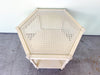 Hexagon Cane and Faux Bamboo End Table
