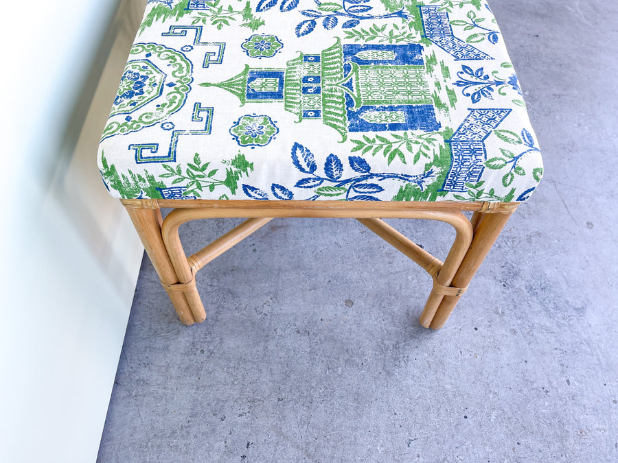 Pagoda Rattan Bench