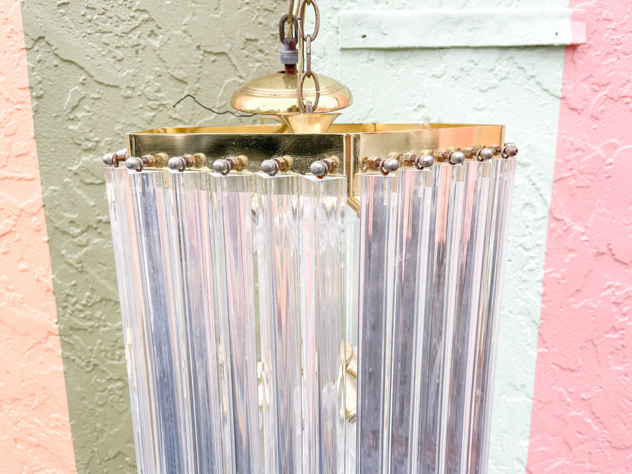 Large Glam Lucite Loop Chandelier