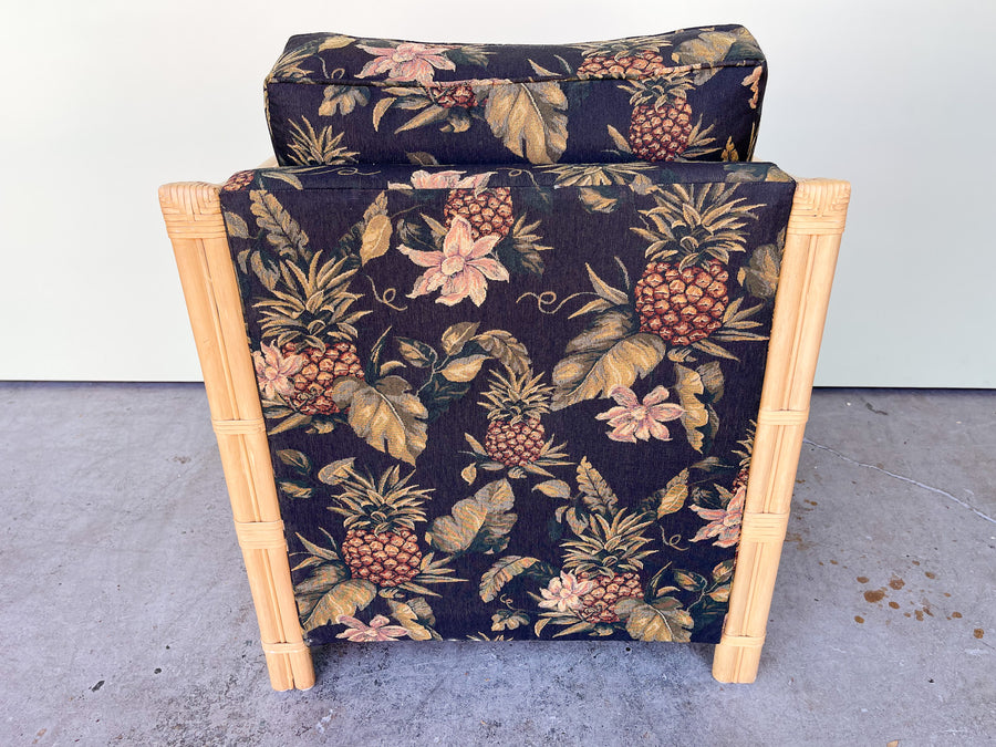 Pair of Rattan Palm Lounge Chairs