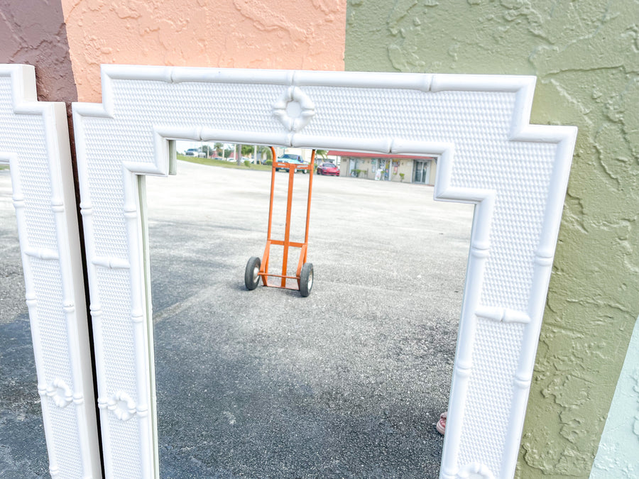 Pair of Faux Bamboo Omega Mirrors