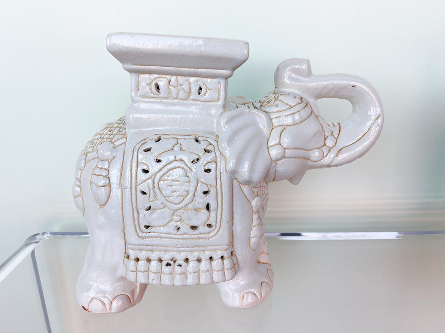 Pair of Ceramic Elephant Garden Seats